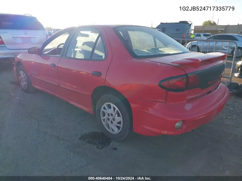 2001 Pontiac Sunfire Se VIN: 1G2JB524717335779 Lot: 40640484