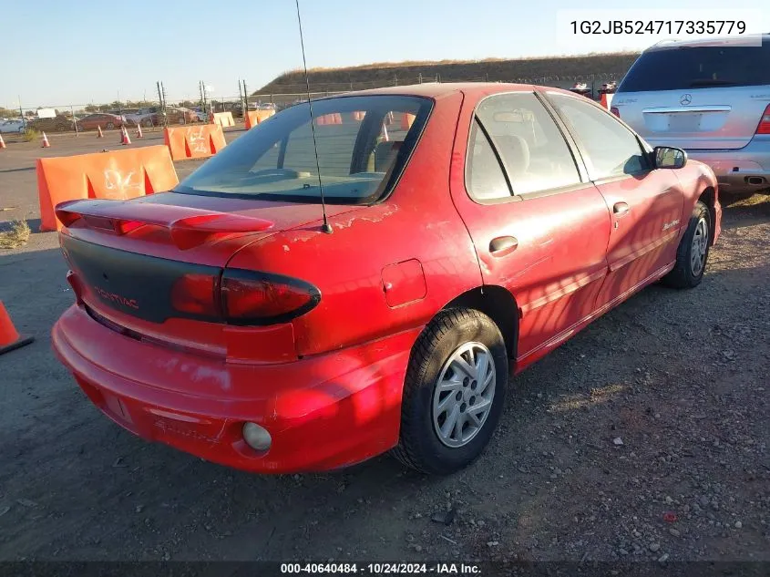 2001 Pontiac Sunfire Se VIN: 1G2JB524717335779 Lot: 40640484