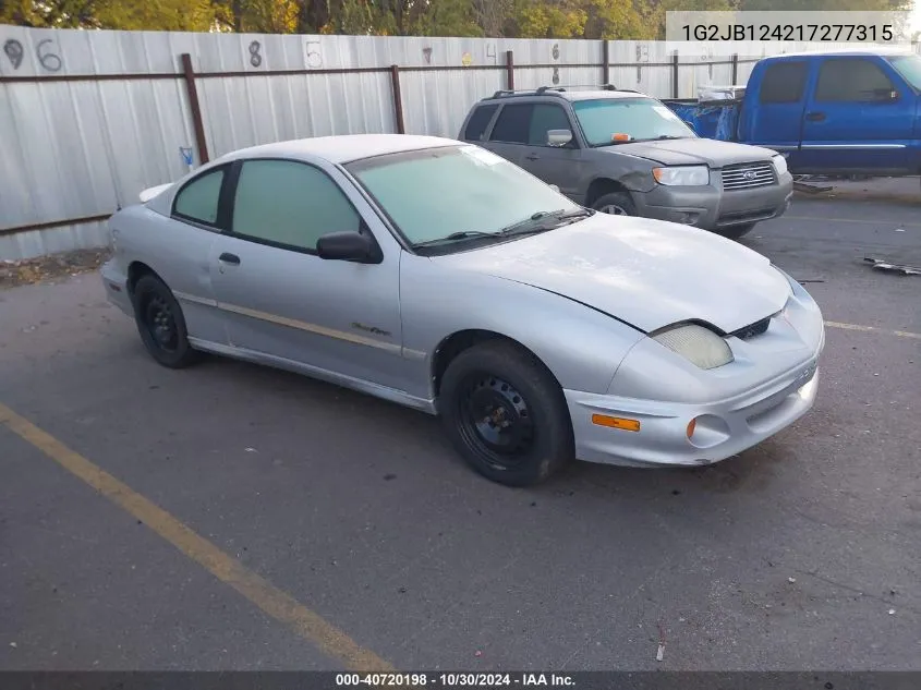 2001 Pontiac Sunfire Se VIN: 1G2JB124217277315 Lot: 40720198