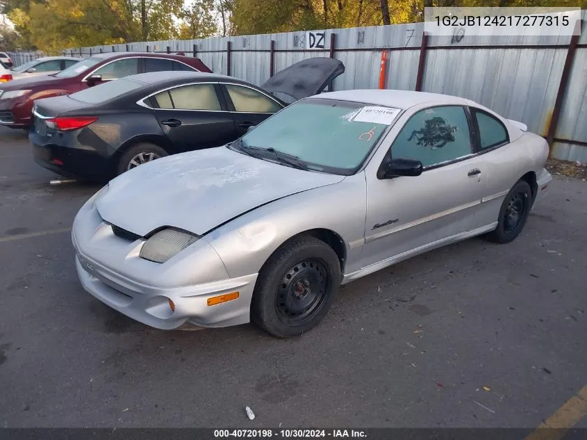 2001 Pontiac Sunfire Se VIN: 1G2JB124217277315 Lot: 40720198