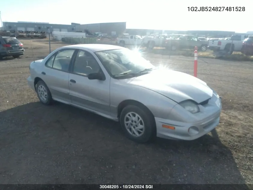 2002 Pontiac Sunfire Se VIN: 1G2JB524827481528 Lot: 30048205