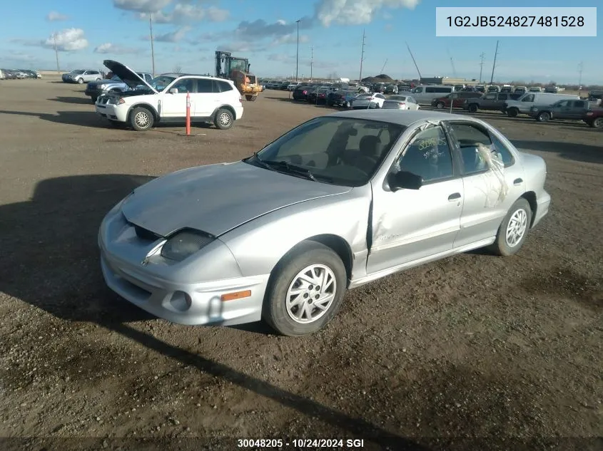 2002 Pontiac Sunfire Se VIN: 1G2JB524827481528 Lot: 30048205