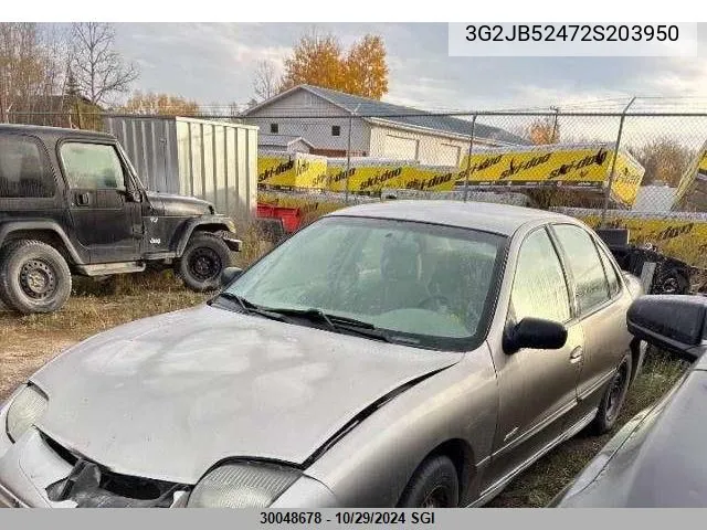 2002 Pontiac Sunfire Se VIN: 3G2JB52472S203950 Lot: 30048678