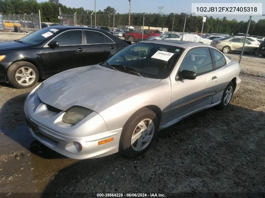 2002 Pontiac Sunfire Se VIN: 1G2JB12FX27405318 Lot: 39564225