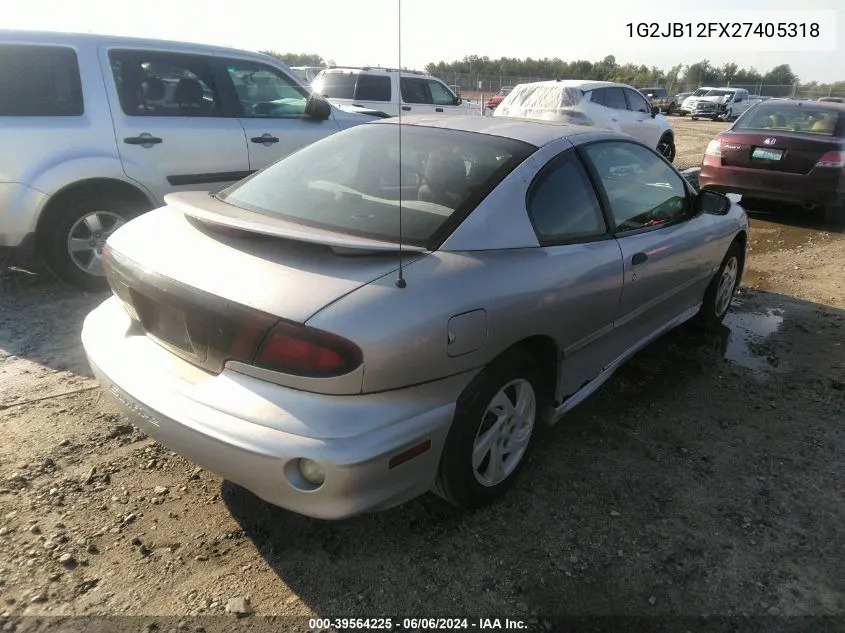 2002 Pontiac Sunfire Se VIN: 1G2JB12FX27405318 Lot: 39564225