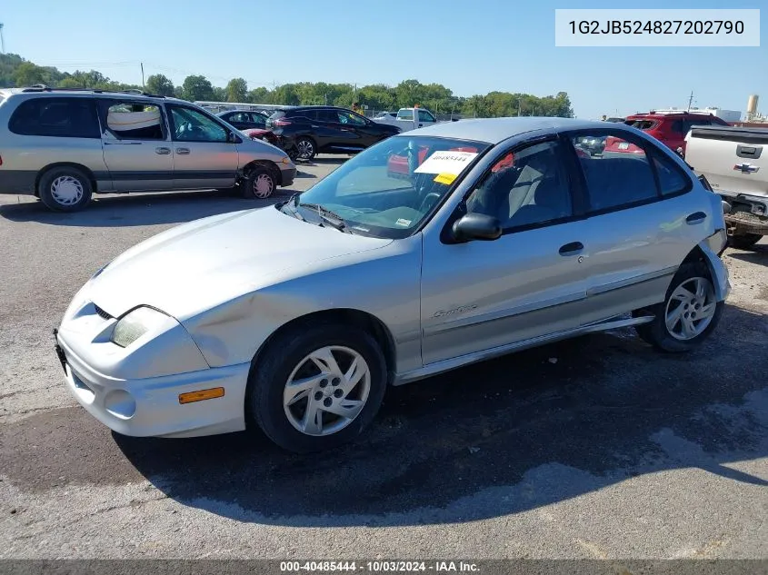 2002 Pontiac Sunfire Se VIN: 1G2JB524827202790 Lot: 40485444