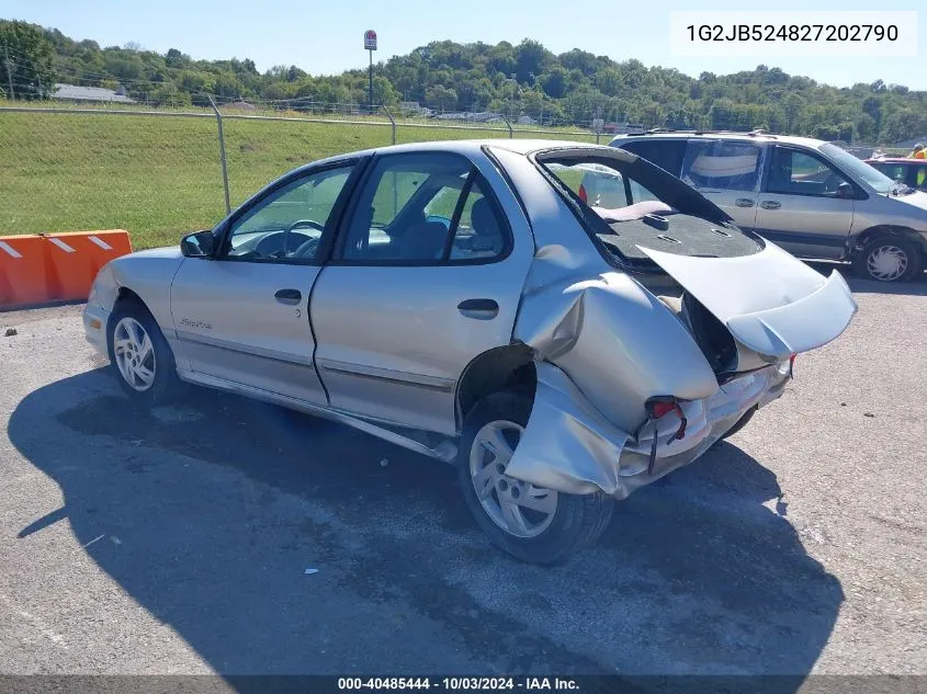 2002 Pontiac Sunfire Se VIN: 1G2JB524827202790 Lot: 40485444