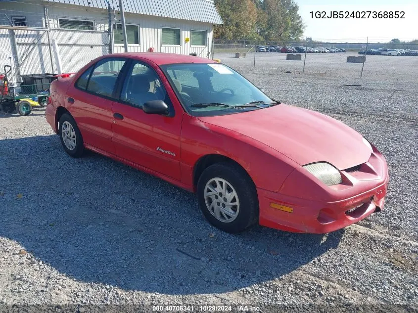 2002 Pontiac Sunfire Se VIN: 1G2JB524027368852 Lot: 40706341