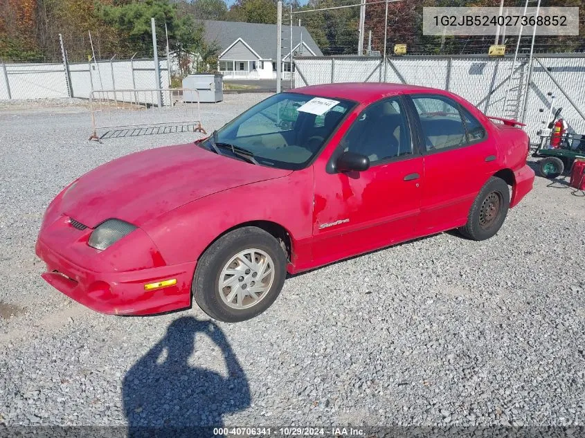 2002 Pontiac Sunfire Se VIN: 1G2JB524027368852 Lot: 40706341