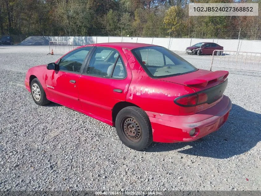 2002 Pontiac Sunfire Se VIN: 1G2JB524027368852 Lot: 40706341