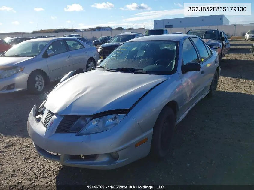 2003 Pontiac Sunfire VIN: 3G2JB52F83S179130 Lot: 12146769