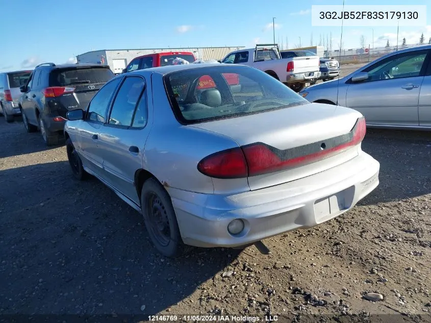 2003 Pontiac Sunfire VIN: 3G2JB52F83S179130 Lot: 12146769