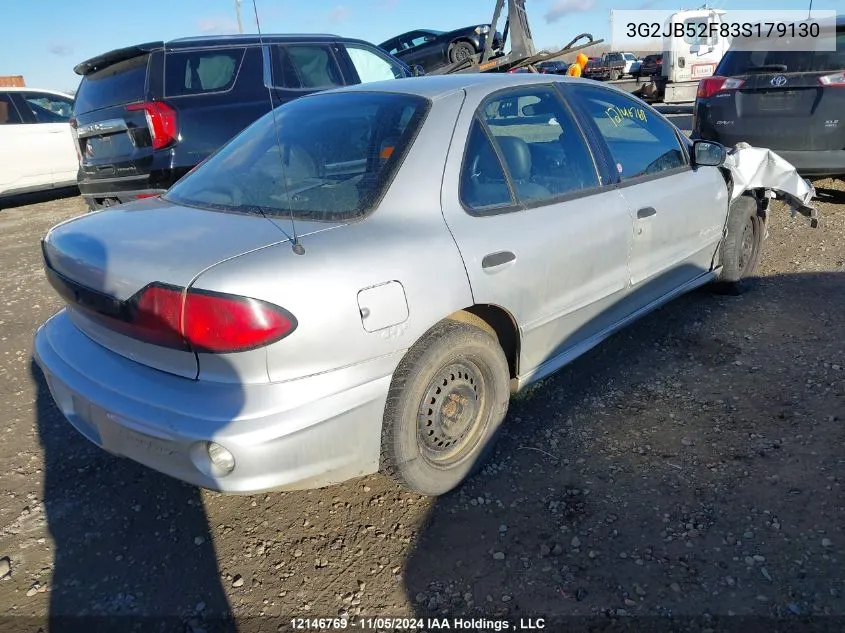 2003 Pontiac Sunfire VIN: 3G2JB52F83S179130 Lot: 12146769