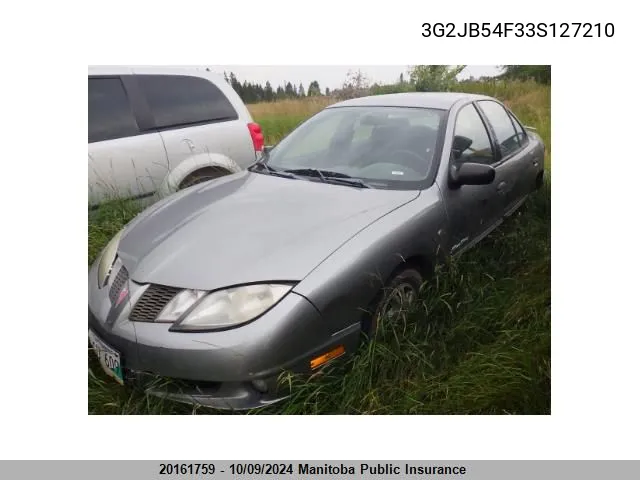 2003 Pontiac Sunfire Slx VIN: 3G2JB54F33S127210 Lot: 20161759