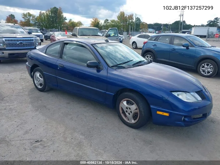 2003 Pontiac Sunfire VIN: 1G2JB12F137257299 Lot: 40562135