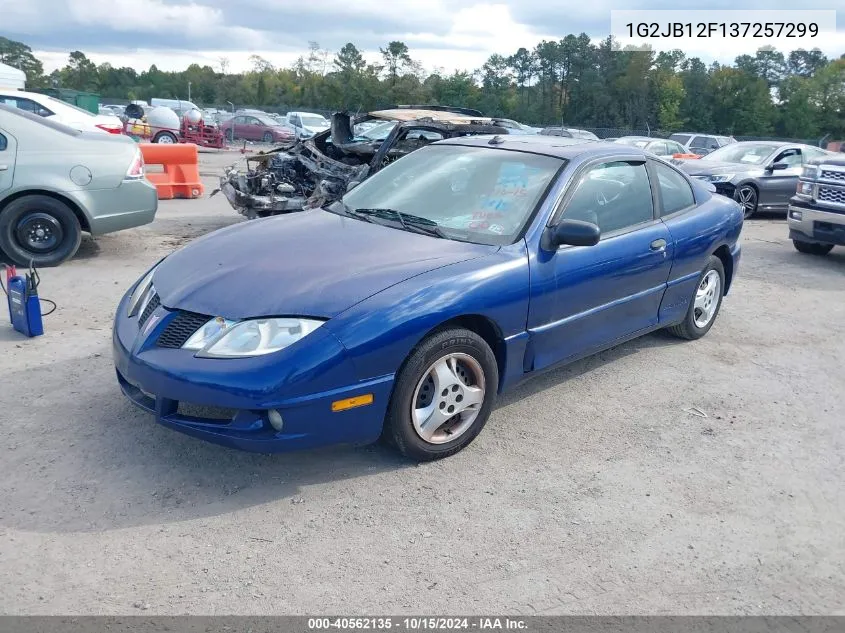 2003 Pontiac Sunfire VIN: 1G2JB12F137257299 Lot: 40562135