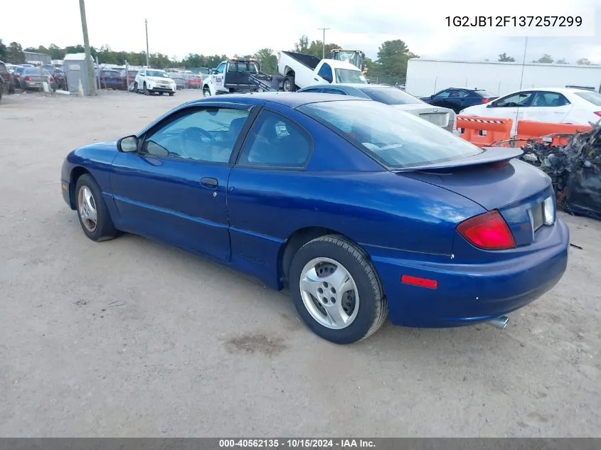 2003 Pontiac Sunfire VIN: 1G2JB12F137257299 Lot: 40562135