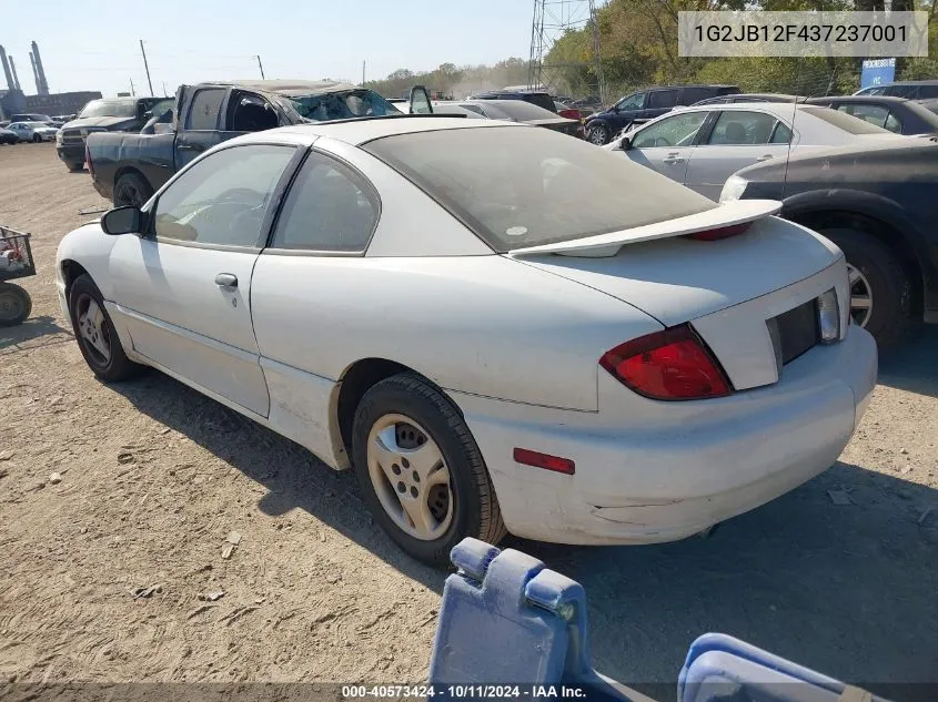 2003 Pontiac Sunfire VIN: 1G2JB12F437237001 Lot: 40573424