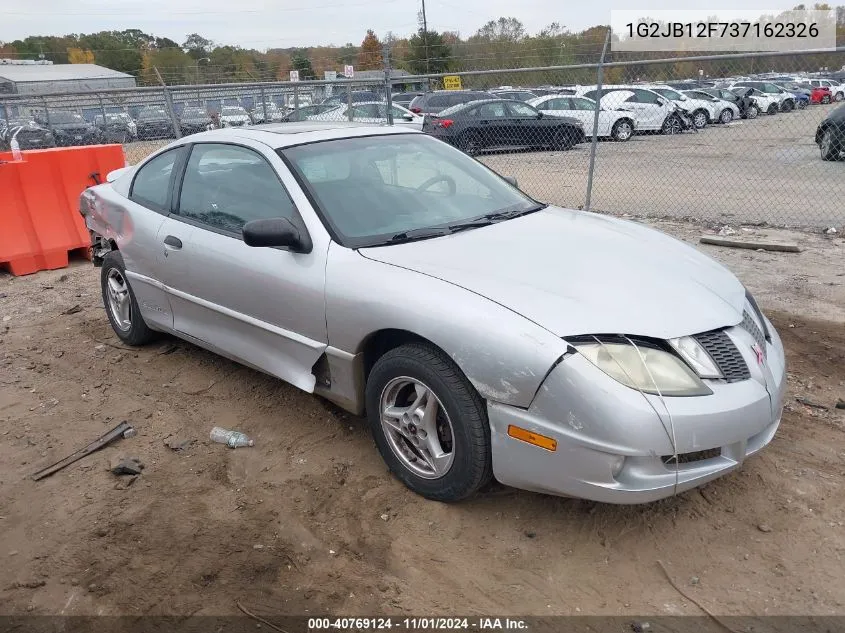 2003 Pontiac Sunfire VIN: 1G2JB12F737162326 Lot: 40769124