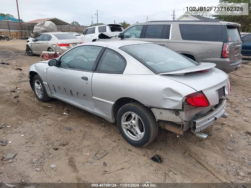 2003 Pontiac Sunfire VIN: 1G2JB12F737162326 Lot: 40769124