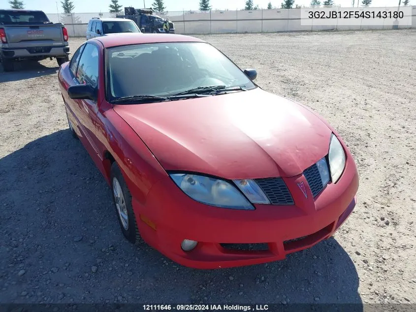 2004 Pontiac Sunfire VIN: 3G2JB12F54S143180 Lot: 12111646