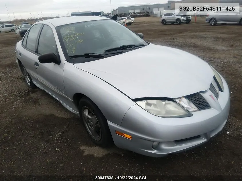 2004 Pontiac Sunfire Sl/Slx VIN: 3G2JB52F64S111426 Lot: 30047838