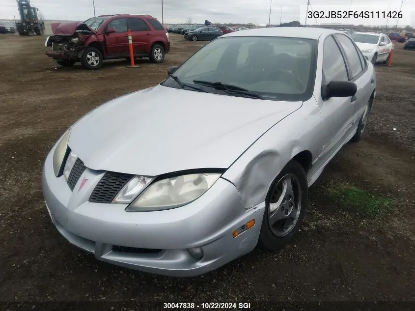 2004 Pontiac Sunfire Sl/Slx VIN: 3G2JB52F64S111426 Lot: 30047838