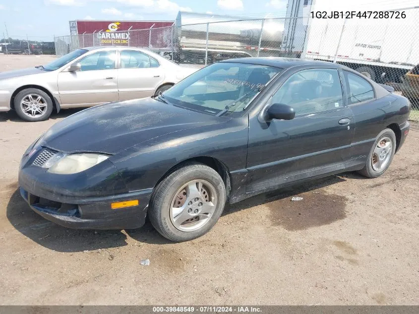 2004 Pontiac Sunfire VIN: 1G2JB12F447288726 Lot: 40320163