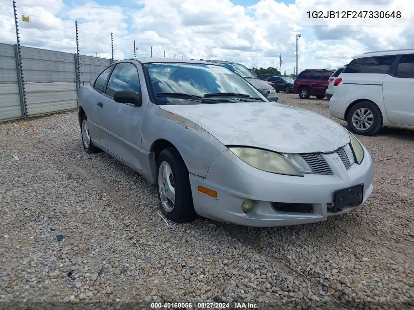 2004 Pontiac Sunfire VIN: 1G2JB12F247330648 Lot: 40160056