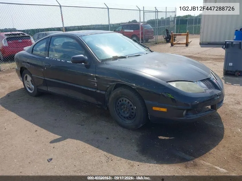 2004 Pontiac Sunfire VIN: 1G2JB12F447288726 Lot: 40320163