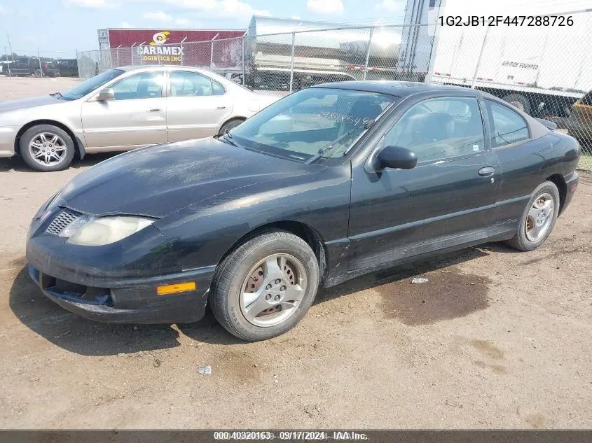 2004 Pontiac Sunfire VIN: 1G2JB12F447288726 Lot: 40320163