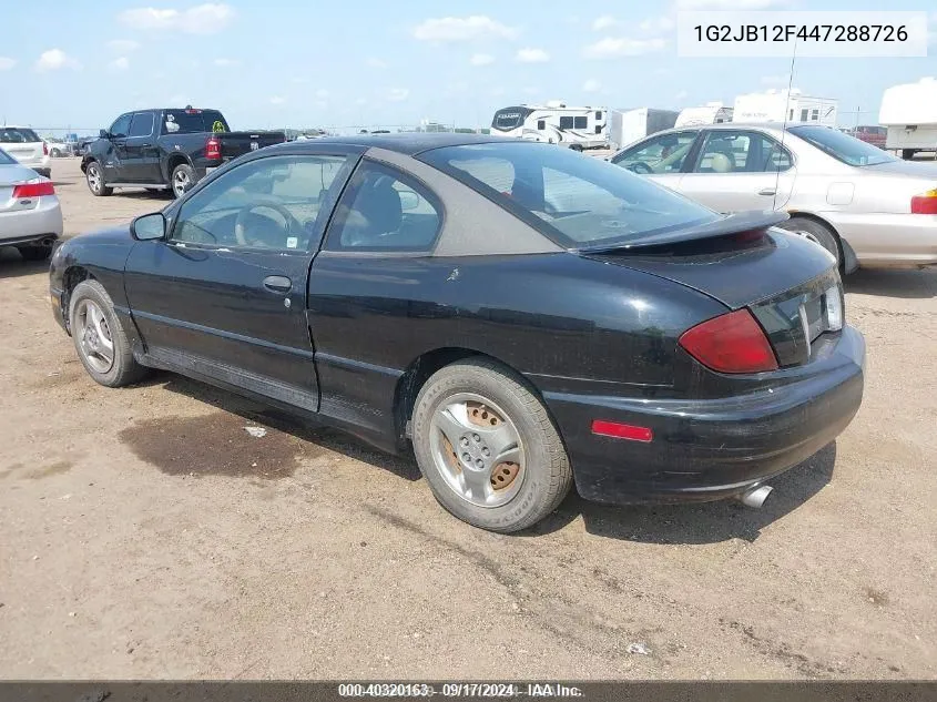 2004 Pontiac Sunfire VIN: 1G2JB12F447288726 Lot: 40320163