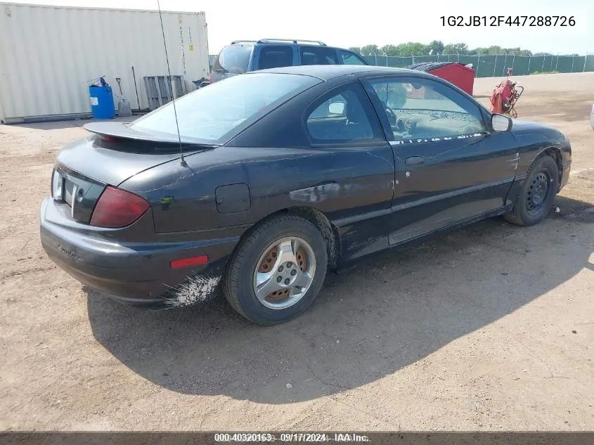 2004 Pontiac Sunfire VIN: 1G2JB12F447288726 Lot: 40320163