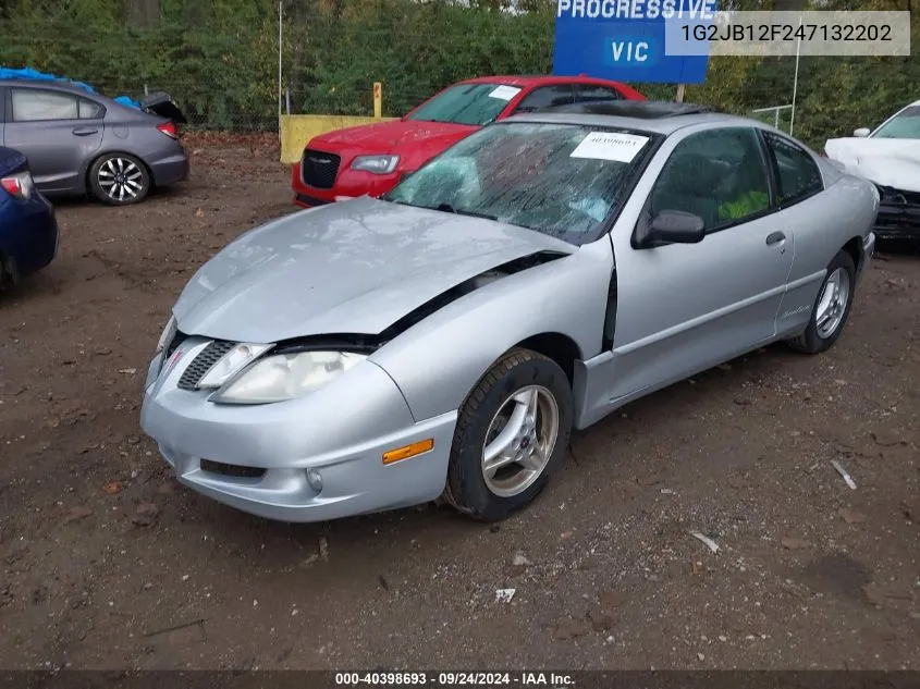 2004 Pontiac Sunfire VIN: 1G2JB12F247132202 Lot: 40398693