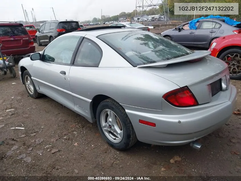 2004 Pontiac Sunfire VIN: 1G2JB12F247132202 Lot: 40398693