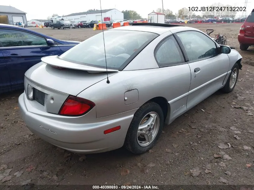 2004 Pontiac Sunfire VIN: 1G2JB12F247132202 Lot: 40398693