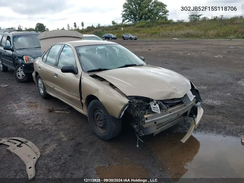 2005 Pontiac Sunfire VIN: 3G2JB52F15S118706 Lot: 12113928