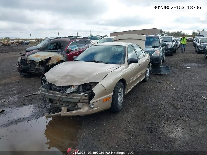 2005 Pontiac Sunfire VIN: 3G2JB52F15S118706 Lot: 12113928