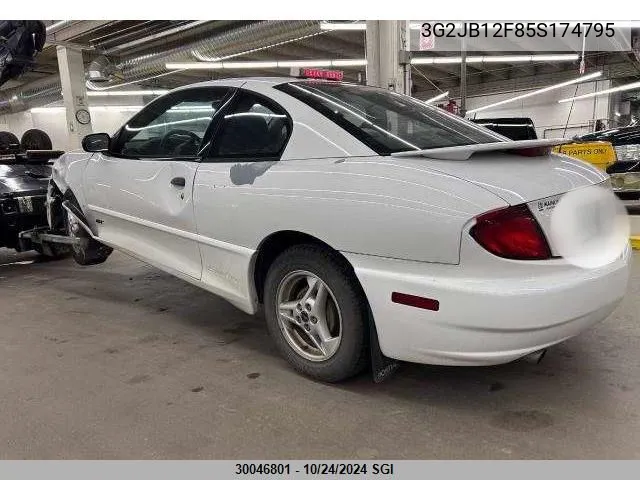 2005 Pontiac Sunfire VIN: 3G2JB12F85S174795 Lot: 30046801