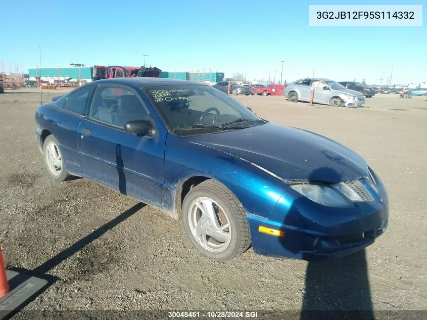 2005 Pontiac Sunfire VIN: 3G2JB12F95S114332 Lot: 30048461