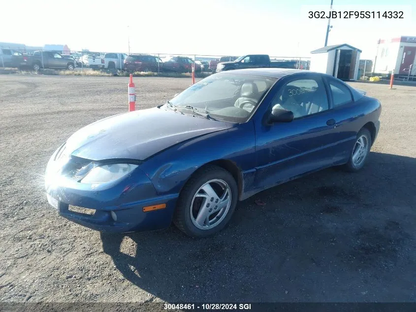 2005 Pontiac Sunfire VIN: 3G2JB12F95S114332 Lot: 30048461