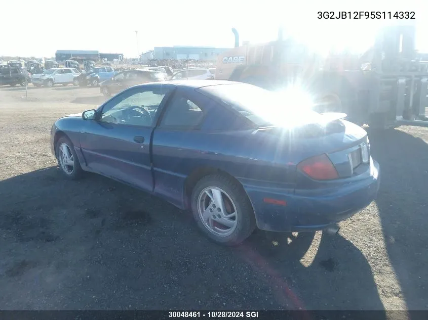 2005 Pontiac Sunfire VIN: 3G2JB12F95S114332 Lot: 30048461