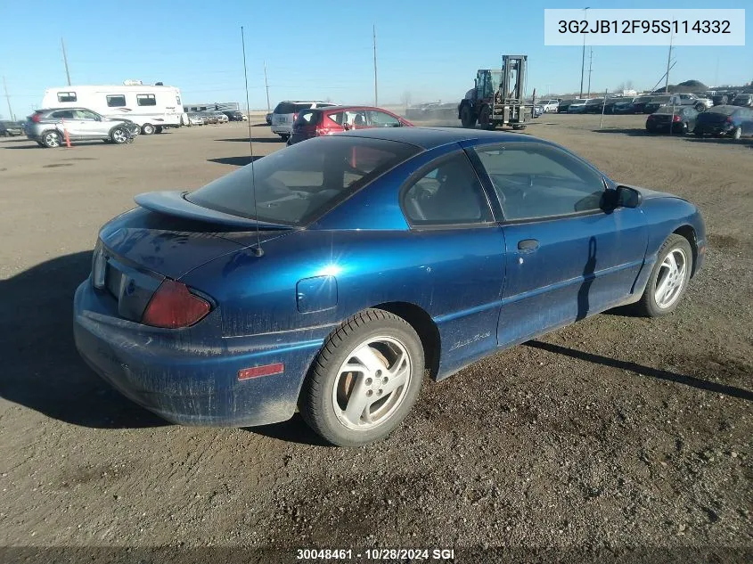 2005 Pontiac Sunfire VIN: 3G2JB12F95S114332 Lot: 30048461