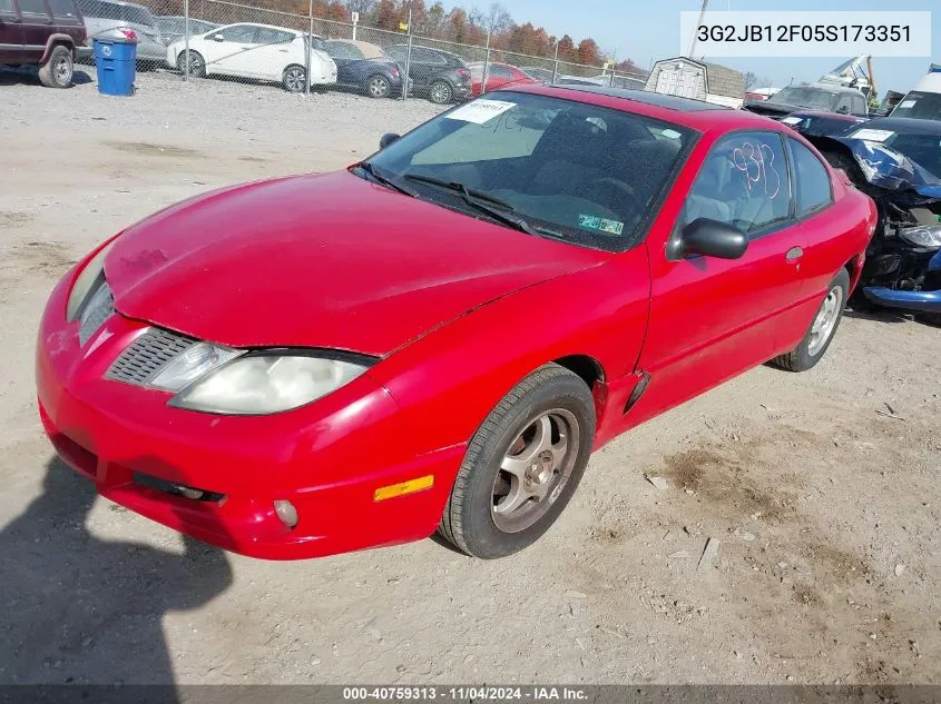 2005 Pontiac Sunfire VIN: 3G2JB12F05S173351 Lot: 40759313