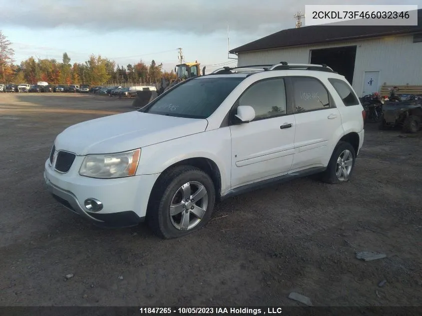 2006 Pontiac Torrent VIN: 2CKDL73F466032346 Lot: 11847265