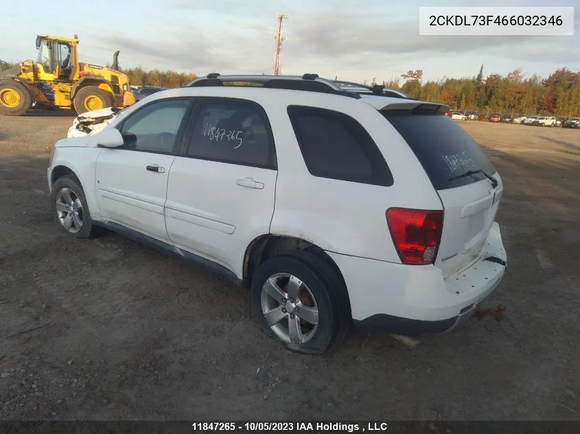 2006 Pontiac Torrent VIN: 2CKDL73F466032346 Lot: 11847265