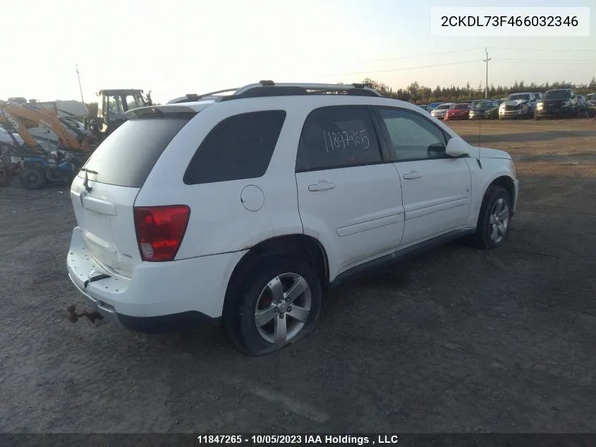 2006 Pontiac Torrent VIN: 2CKDL73F466032346 Lot: 11847265