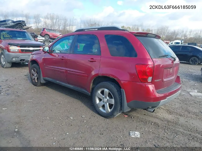 2006 Pontiac Torrent VIN: 2CKDL63F666185059 Lot: 12148680