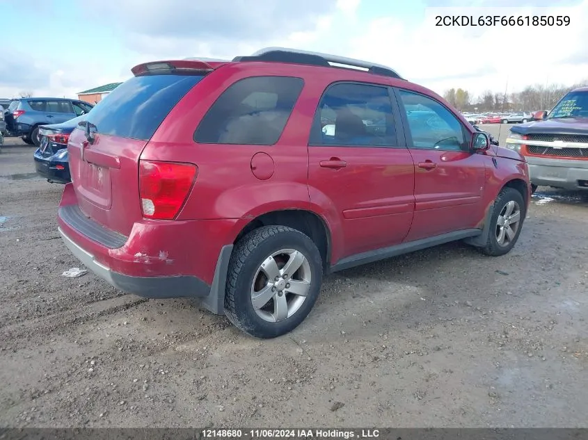 2006 Pontiac Torrent VIN: 2CKDL63F666185059 Lot: 12148680