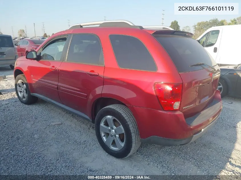 2006 Pontiac Torrent VIN: 2CKDL63F766101119 Lot: 40325459